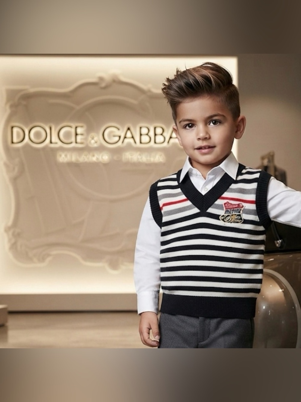 Authentic Dolce & Gabbana luxury designer sleeveless Signature sweater vest 24M